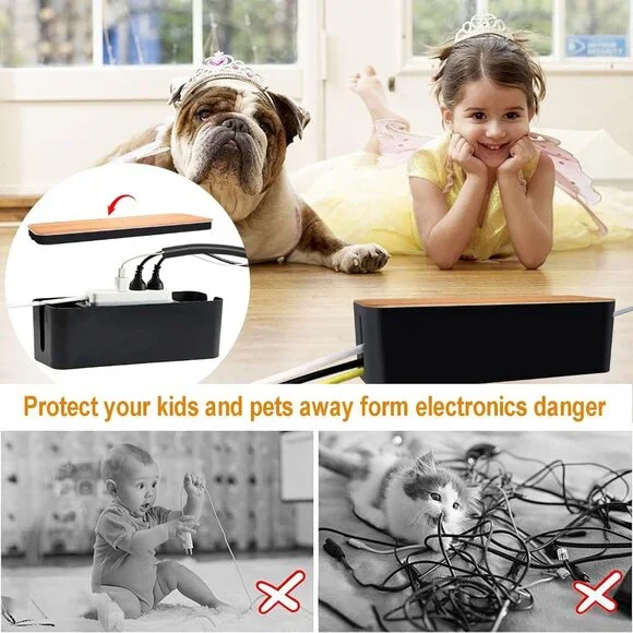 Cable Management Box Cable Management Kit for Power Strip to Hide Wires,Cord Org